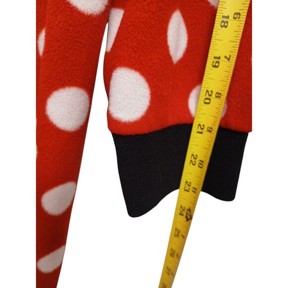 DISNEY Minnie Mouse JUMPSUIT Women's Sz M RED White Polkadot Hoodie HALLOWEEN PJ - Picture 14 of 15